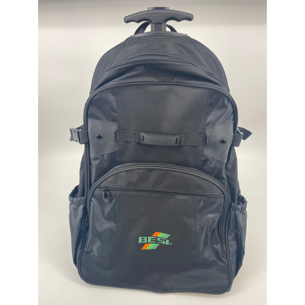 Gemline BESL Rolling Backpack Travel Carry On Laptop Bag Black 4988B T-Handle